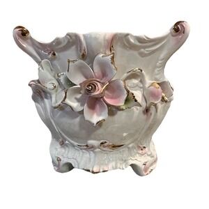 Capodimonte Porcelain XL Made In Italy  Centerpiece Vase